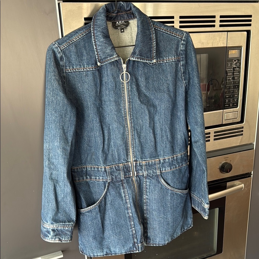 A.P.C. Blue Denim Zip-Front Jean Jacket